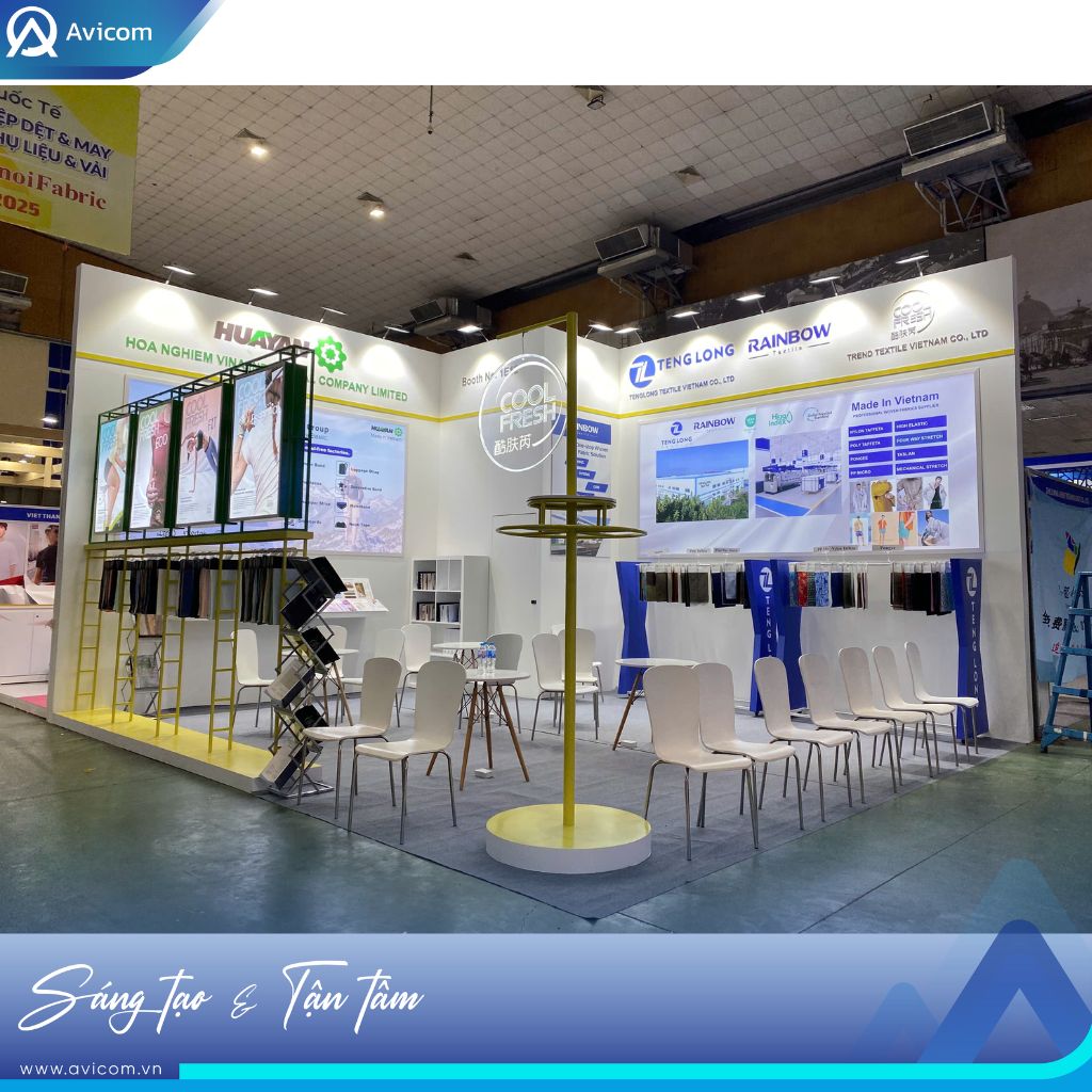 AVICOM ĐỒNG HÀNH CÙNG TREND TEXTILE × TENGLONG × HUAYAN TẠI HANOITEX &amp; HANOIFABRIC 2025: KHÔNG GIAN KẾT NỐI TRONG NGÀNH DỆT MAY HIỆN ĐẠI